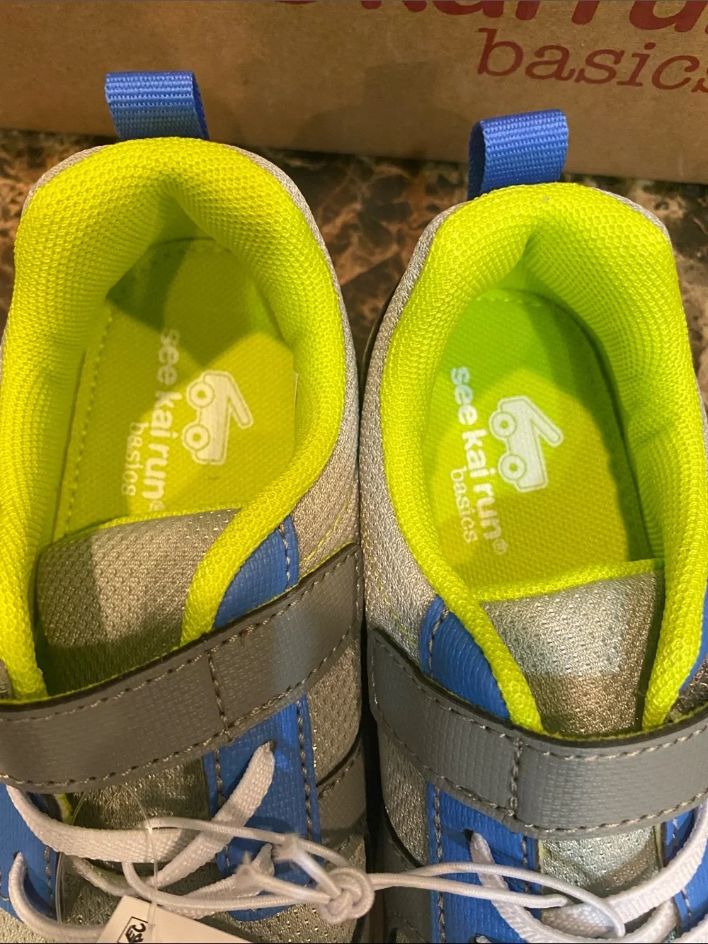 See Kai Run Gray, Blue & Neon Yellow Kids Sneakers